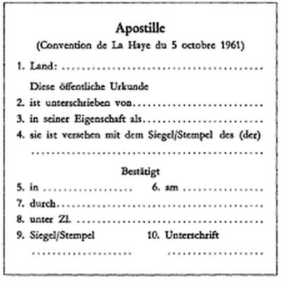 Apostille Auf Deutsch